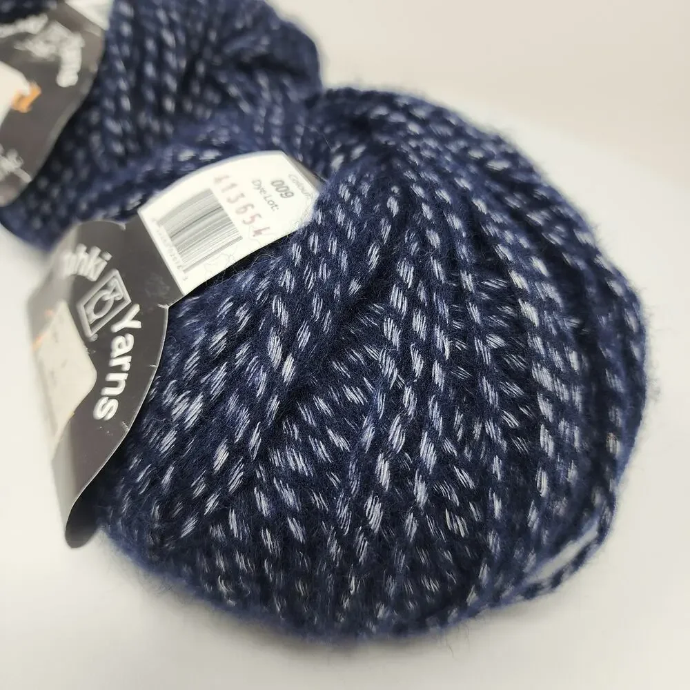 Tahki Yarns Zona Blue 9 Indigo Cotton Wool Acrylic Blend 50g (1.76 ounces) Italy